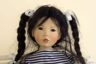Minh Kai - collectible limited edition porcelain soft body art doll by doll artist Gaby Rademann.