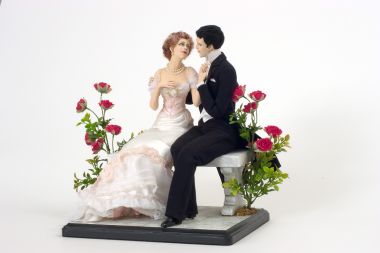 Love  A Couple From 1900 - collectible one of a kind porcelain direct sculpted art doll by doll artist Maria Ahren.