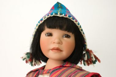 Jasmine - collectible limited edition porcelain soft body art doll by doll artist Yolanda Bello.