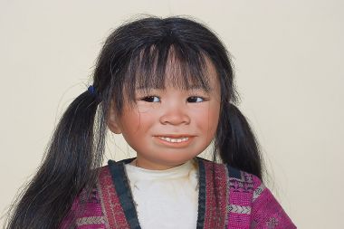 Sun Pei - collectible limited edition porcelain soft body art doll by doll artist Bets van Boxel.