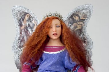 Princess Angelica - collectible one of a kind polymer clay art doll by doll artist Marlena Blanford.