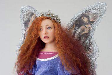 Princess Angelica - collectible one of a kind polymer clay art doll by doll artist Marlena Blanford.