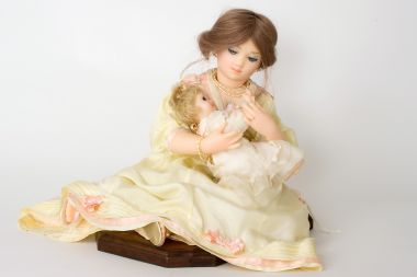 Playtime - collectible limited edition wax soft body art doll by doll artist Brenda Burke.