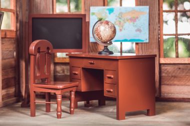 School Teacher desk and plat set furniture doll clothes and accessories for 18" dolls like American Girl¬ Madame Alexander¬.