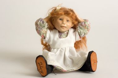 Girl no.109 - collectible one of a kind resin art doll by doll artist Hal Payne.