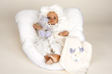 Ashleigh - collectible limited edition porcelain soft body art doll by doll artist Margaret Mousa.