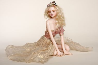 Isabella - collectible one of a kind polymer clay art doll by doll artist Marilyn Stivers.
