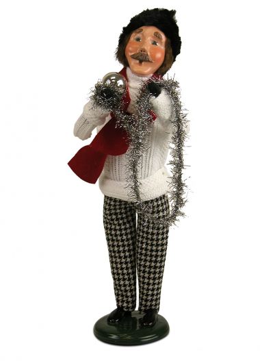 Photo of Man in White Cable Knit Sweater caroler figurine ZMS241M from Byers' Choice Ltd.