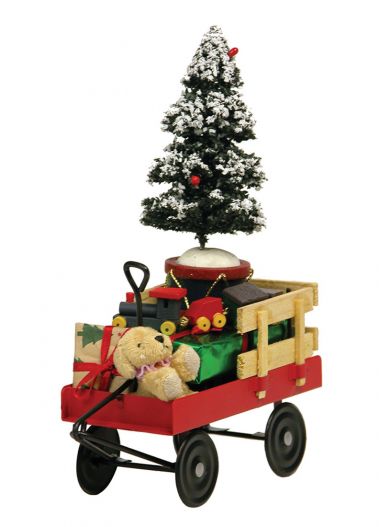 Red Wagon with Toys - collectible limited edition doll accessory by Byers' Choice, Ltd.