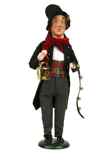 Man with Instrument - collectible limited edition mixed media caroler figurine by Byers' Choice, Ltd.