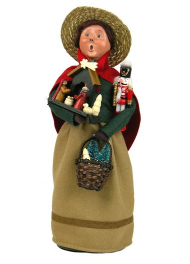 Christmas Market Shopper - collectible limited edition mixed media caroler figurine by Byers' Choice, Ltd.