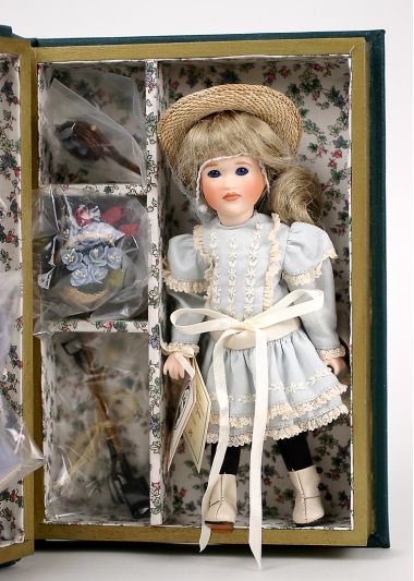 Secret Garden - limited edition porcelain and wood collectible doll  by doll artist Wendy Lawton.
