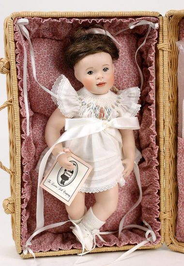 Baby Boutique Pink - limited edition porcelain collectible doll  by doll artist Wendy Lawton.
