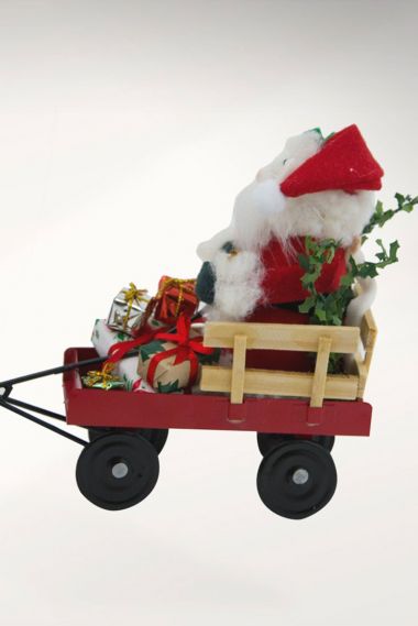 Photographic image of Santa Mouse in Wagon by Byers' Choice Ltd.