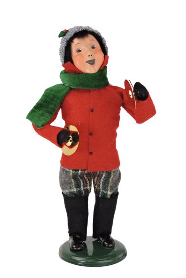 Waite with Cymbals traditional caroler figurine by Byers' Choice Ltd.