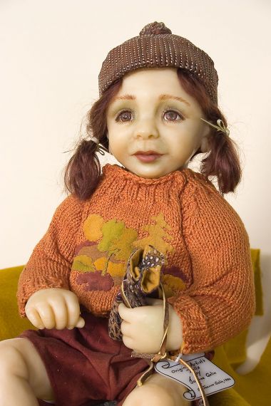 Murphy - collectible one of a kind polymer clay art doll by doll artist Joanne Gelin.