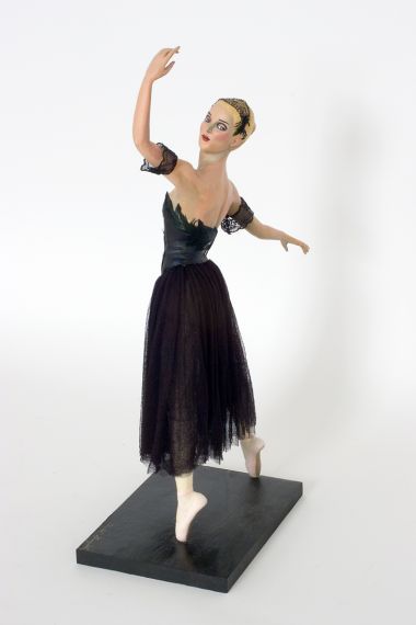 Image of Odelle Swan Lake Ballerina paperclay art doll by Nancy Wiley