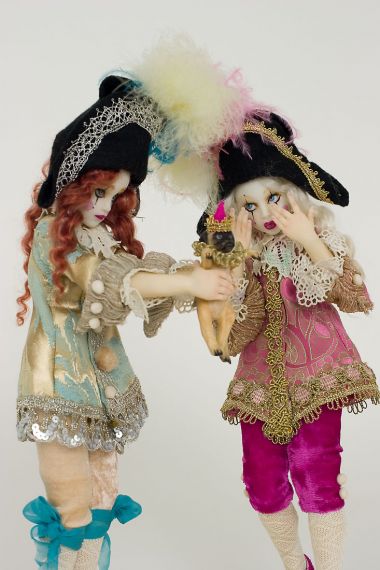 Surprise - collectible one of a kind polymer clay art doll by doll artist Nicole West.