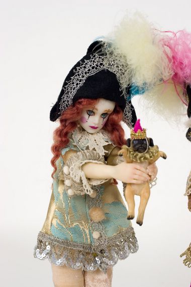 Surprise - collectible one of a kind polymer clay art doll by doll artist Nicole West.