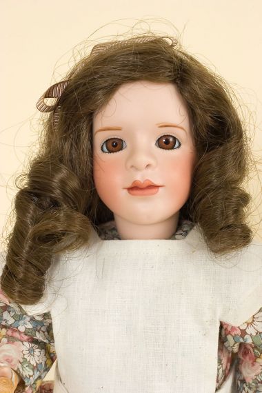 Mary Frances - limited edition porcelain and wood collectible doll  by doll artist Wendy Lawton.