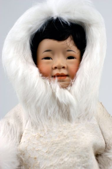 Nalauqataq - limited edition porcelain collectible doll  by doll artist Wendy Lawton.