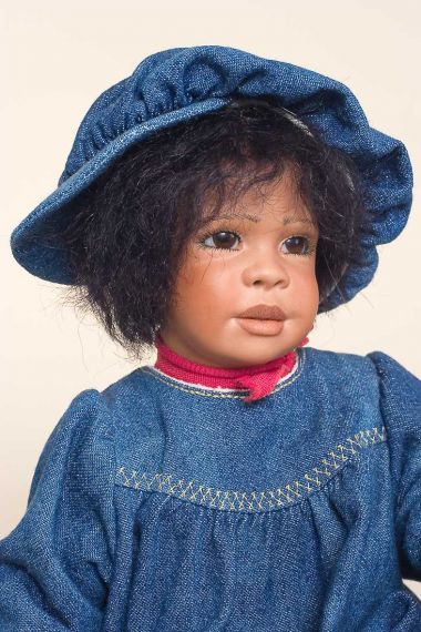 Flavio - collectible prototype porcelain soft body art doll by doll artist Renate Hockh.