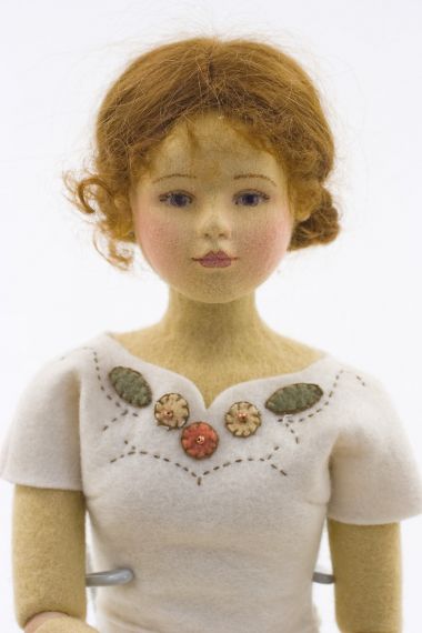 Mother's Day - collectible limited edition felt molded art doll by doll artist Maggie Iacono.