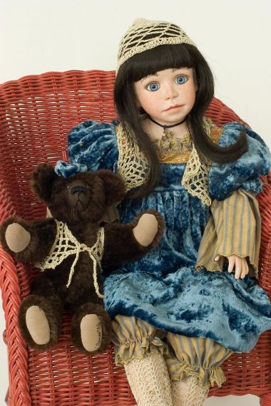 Little Juliet and Her Romeo - collectible limited edition porcelain soft body art doll by doll artist Julia Rueger.