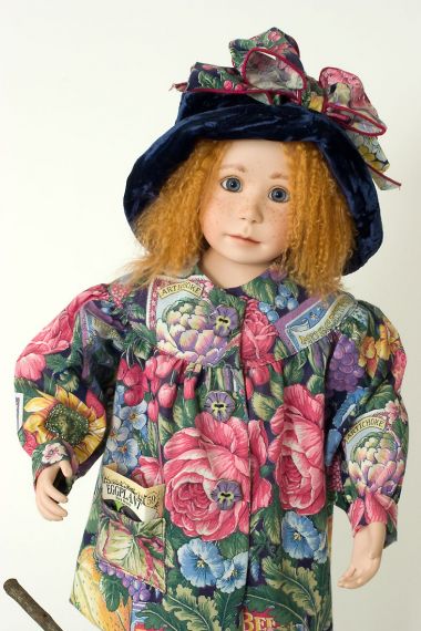 Cirby II - collectible limited edition porcelain soft body art doll by doll artist Julia Rueger.