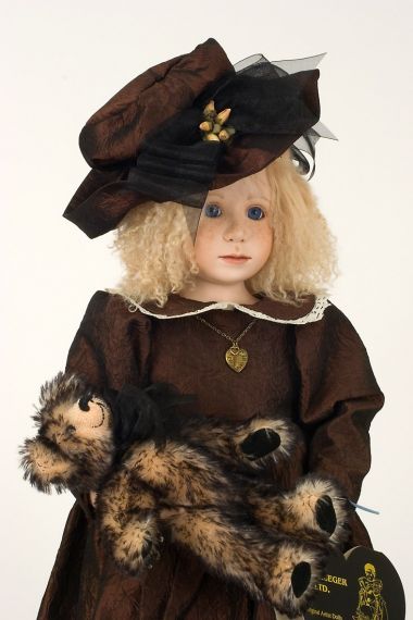 Piper - collectible limited edition porcelain soft body art doll by doll artist Julia Rueger.