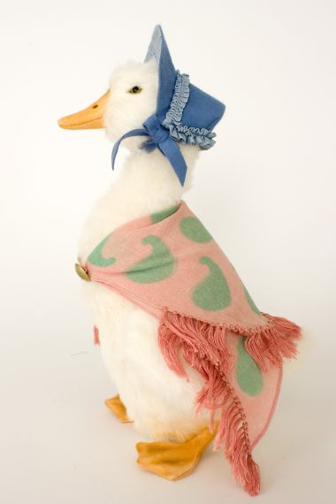 Jemima Puddle Duck - collectible limited edition felt molded art doll by doll artist R John Wright.