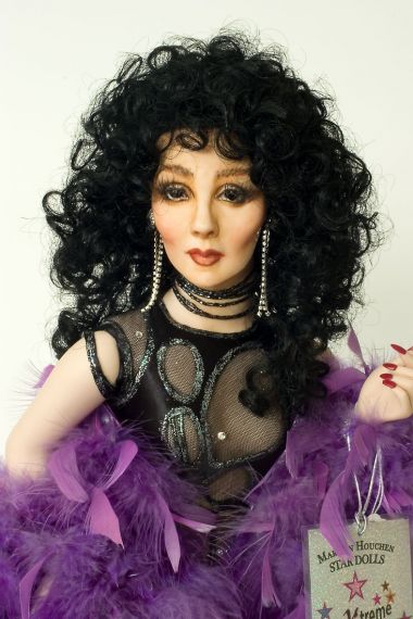 X-treme Diva Cher - collectible one of a kind porcelain art doll by doll artist Marilyn Houchen.