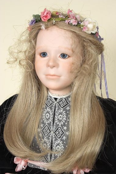 Alice - collectible limited edition porcelain art doll by doll artist Beth Cameron.