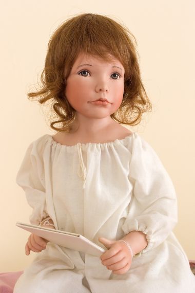 Lark - collectible limited edition porcelain soft body art doll by doll artist Maryanne Oldenburg.