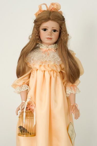 Clancy - collectible limited edition porcelain soft body art doll by doll artist Janet Ness.