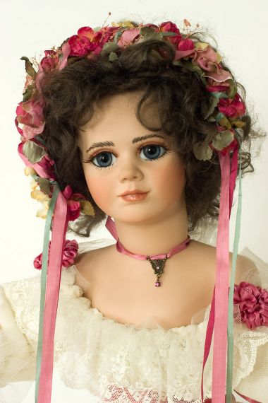 Anna Kristen - collectible limited edition porcelain soft body art doll by doll artist Janet Ness.