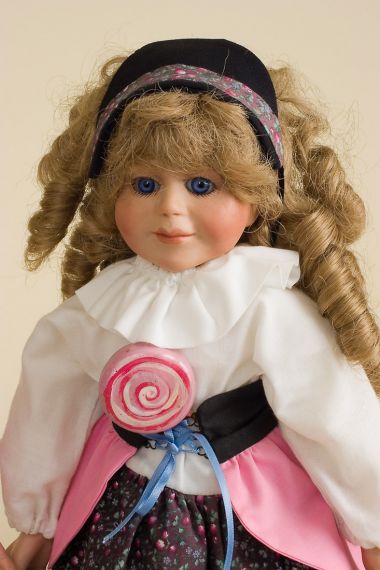 Hansel and Gretel Set - limited edition porcelain collectible doll  by doll artist Faith Wick.
