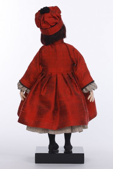 Chiyo - collectible one of a kind paperclay art doll by doll artist Barbara Vogel.