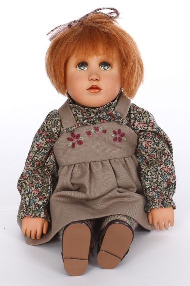 Isabelle - collectible limited edition wood art doll by doll artist Joanne Migliore.