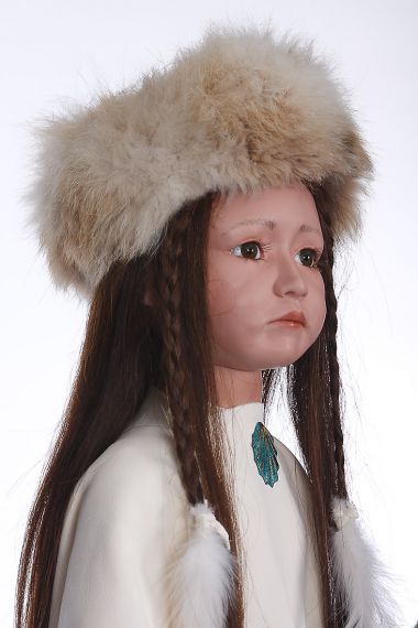 Esteemed Son and Mee Ya No - collectible limited edition porcelain soft body art doll by doll artist Heidrun Vilz Heim.