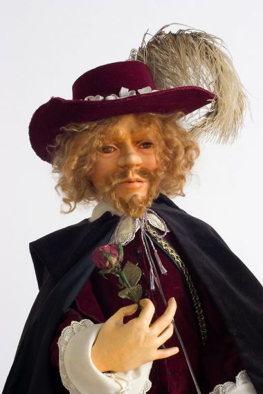 Cyrano de Bergerac - collectible artist's proof wood art doll by doll artist Hal Payne.