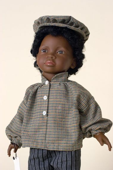 African Boy 9088 - collectible limited edition vinyl art doll by doll artist Heidi Ott.