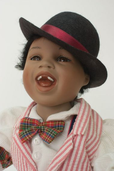 Bojingles - collectible limited edition porcelain soft body art doll by doll artist Yolanda Bello.