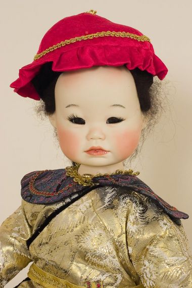 Shih Huang - collectible limited edition porcelain soft body art doll by doll artist Yolanda Bello.