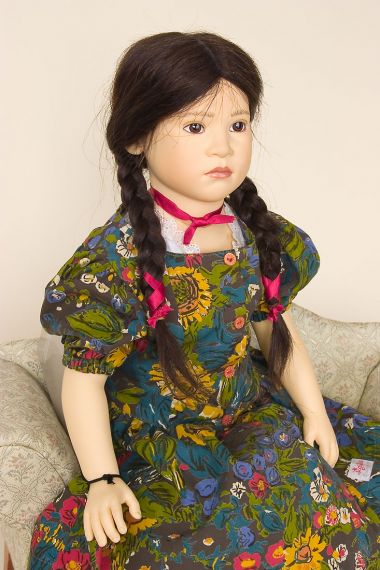 Winona II - limited edition vinyl soft body collectible doll  by doll artist Sabine Esche.