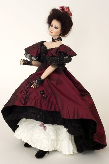 Millicent - collectible limited edition porcelain art doll by doll artist Alice Lester.
