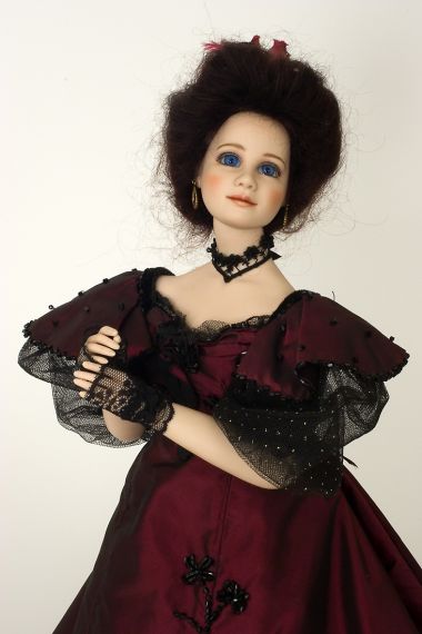 Millicent - collectible limited edition porcelain art doll by doll artist Alice Lester.