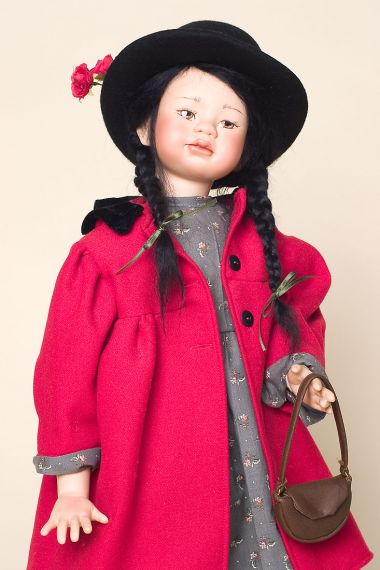 Kumiko - collectible limited edition porcelain soft body art doll by doll artist Angelika Mannersdorfer.