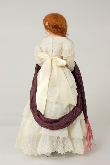 Miss Woodruff - collectible one of a kind polymer clay art doll by doll artist Marlena Blanford.