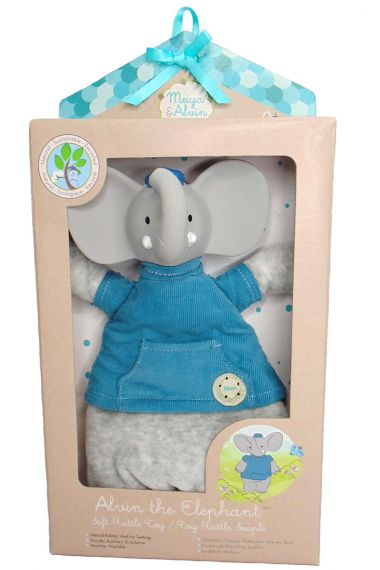 Image of Alvin the Elephant soft rattle toy.